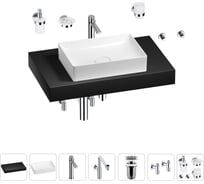 Комплект мебели для ванной комнаты с раковиной Wellsee Genuine Tree 201017296