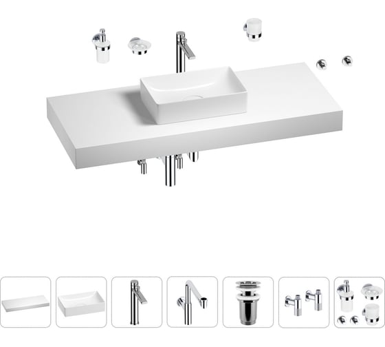 Комплект мебели для ванной комнаты с раковиной Wellsee Genuine Tree 201017071 1