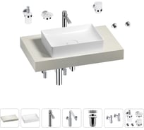 Комплект мебели для ванной комнаты с раковиной Wellsee Genuine Tree 201017196