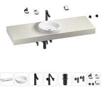 Комплект мебели для ванной комнаты с раковиной Wellsee Genuine Tree 201015997