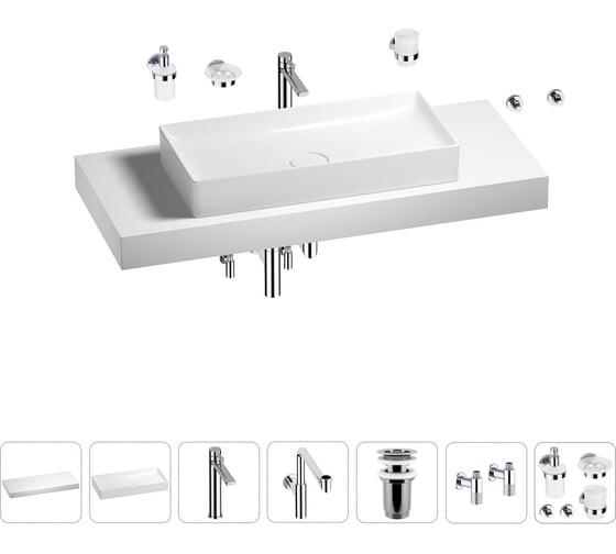 Комплект мебели для ванной комнаты Wellsee Genuine Tree с раковиной 201017876 1