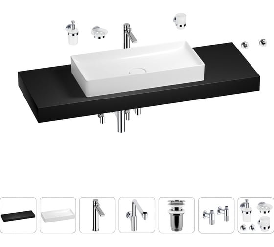 Комплект мебели для ванной комнаты Wellsee Genuine Tree с раковиной 201018016 1