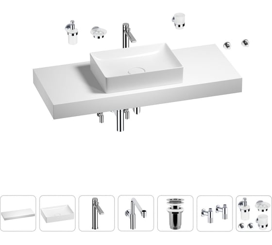 Комплект мебели для ванной комнаты с раковиной Wellsee Genuine Tree 201017516