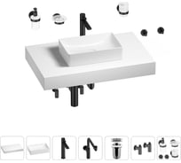 Комплект мебели для ванной комнаты с раковиной Wellsee Genuine Tree 201016892