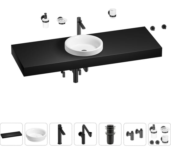 Комплект мебели для ванной комнаты Wellsee Genuine Tree с раковиной 201016097 1
