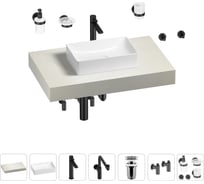 Комплект мебели для ванной комнаты с раковиной Wellsee Genuine Tree 201016832