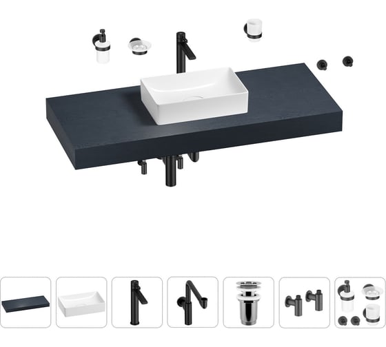 Комплект мебели для ванной комнаты с раковиной Wellsee Genuine Tree 201017027 1