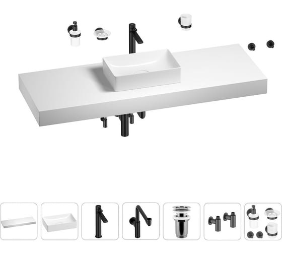 Комплект мебели для ванной комнаты с раковиной Wellsee Genuine Tree 201017162 1