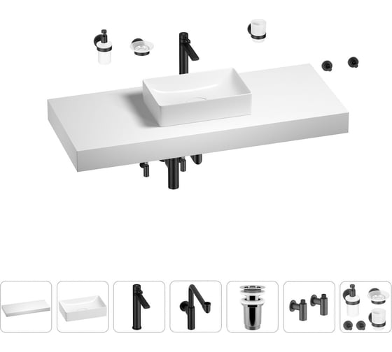 Комплект мебели для ванной комнаты с раковиной Wellsee Genuine Tree 201017072 1