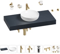 Комплект мебели для ванной комнаты с раковиной Wellsee Genuine Tree 201016258