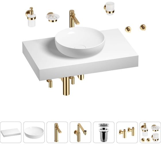 Комплект мебели для ванной комнаты Wellsee Genuine Tree с раковиной 201016198 1