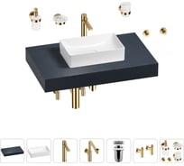 Комплект мебели для ванной комнаты с раковиной Wellsee Genuine Tree 201016848