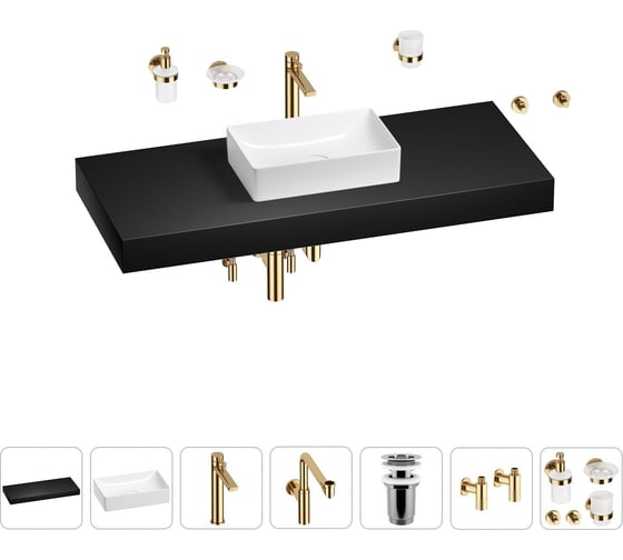 Комплект мебели для ванной комнаты с раковиной Wellsee Genuine Tree 201017088 1