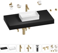 Комплект мебели для ванной комнаты с раковиной Wellsee Genuine Tree 201016998