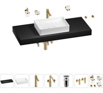 Комплект мебели для ванной комнаты с раковиной Wellsee Genuine Tree 201017538