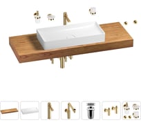 Комплект мебели для ванной комнаты с раковиной Wellsee Genuine Tree 201017958