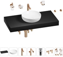 Комплект мебели для ванной комнаты с раковиной Wellsee Genuine Tree 201016339