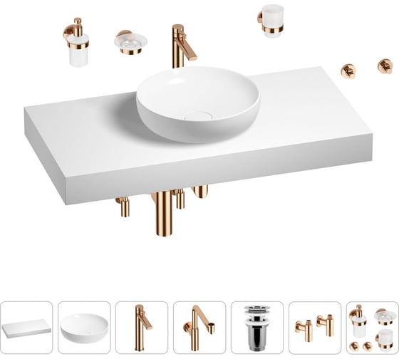 Комплект мебели для ванной комнаты с раковиной Wellsee Genuine Tree 201016319 1