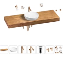 Комплект мебели для ванной комнаты с раковиной Wellsee Genuine Tree 201016519