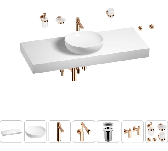 Комплект мебели для ванной комнаты Wellsee Genuine Tree с раковиной 201016439