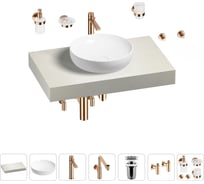 Комплект мебели для ванной комнаты с раковиной Wellsee Genuine Tree 201016119