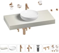 Комплект мебели для ванной комнаты с раковиной Wellsee Genuine Tree 201016239