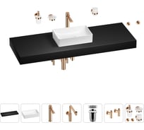 Комплект мебели для ванной комнаты с раковиной Wellsee Genuine Tree 201017179