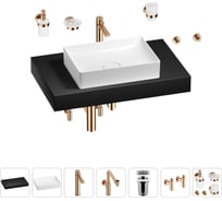 Комплект мебели для ванной комнаты с раковиной Wellsee Genuine Tree 201017299