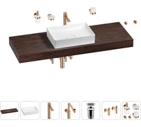 Комплект мебели для ванной комнаты с раковиной Wellsee Genuine Tree 201017619