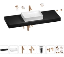 Комплект мебели для ванной комнаты с раковиной Wellsee Genuine Tree 201017659