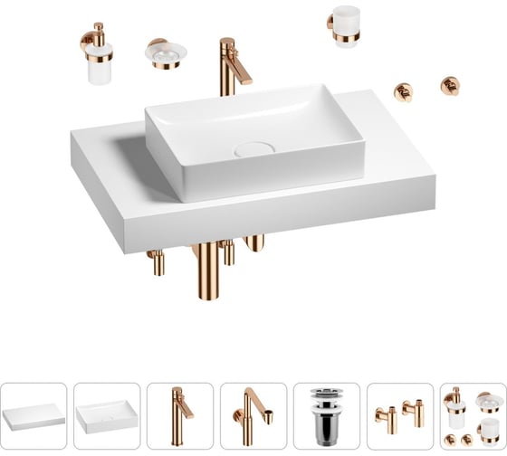 Комплект мебели для ванной комнаты с раковиной Wellsee Genuine Tree 201017279 1
