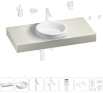 Комплект мебели для ванной комнаты с раковиной Wellsee Genuine Tree 201015760