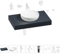 Комплект мебели для ванной комнаты Wellsee Genuine Tree с раковиной 201016140