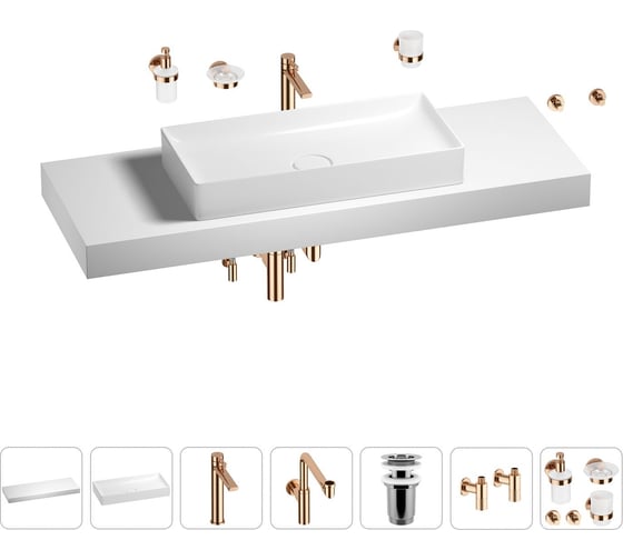 Комплект мебели для ванной комнаты Wellsee Genuine Tree с раковиной 201017999 1