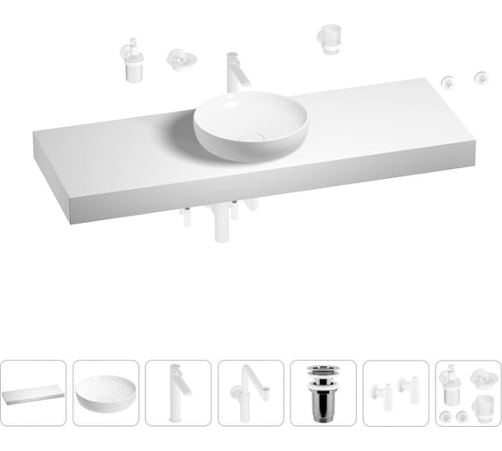 Комплект мебели для ванной комнаты Wellsee Genuine Tree с раковиной 201016560 1