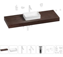 Комплект мебели для ванной комнаты с раковиной Wellsee Genuine Tree 201017150