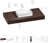 Комплект мебели для ванной комнаты с раковиной Wellsee Genuine Tree 201016970
