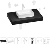 Комплект мебели для ванной комнаты с раковиной Wellsee Genuine Tree 201016910