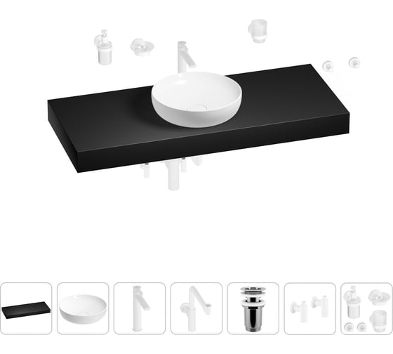 Комплект мебели для ванной комнаты Wellsee Genuine Tree с раковиной 201016460 1