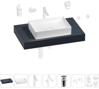 Комплект мебели для ванной комнаты с раковиной Wellsee Genuine Tree 201017220