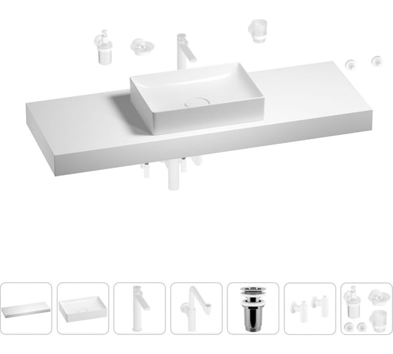 Комплект мебели для ванной комнаты с раковиной Wellsee Genuine Tree 201017640 1