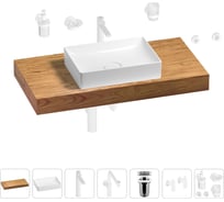 Комплект мебели для ванной комнаты с раковиной Wellsee Genuine Tree 201017360