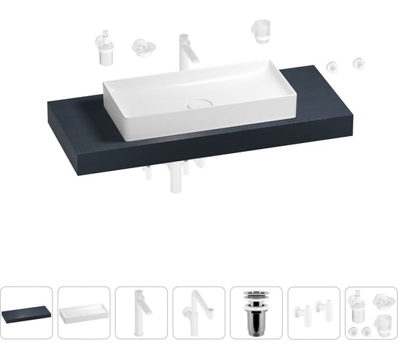 Комплект мебели для ванной комнаты с раковиной Wellsee Genuine Tree 201017820 1