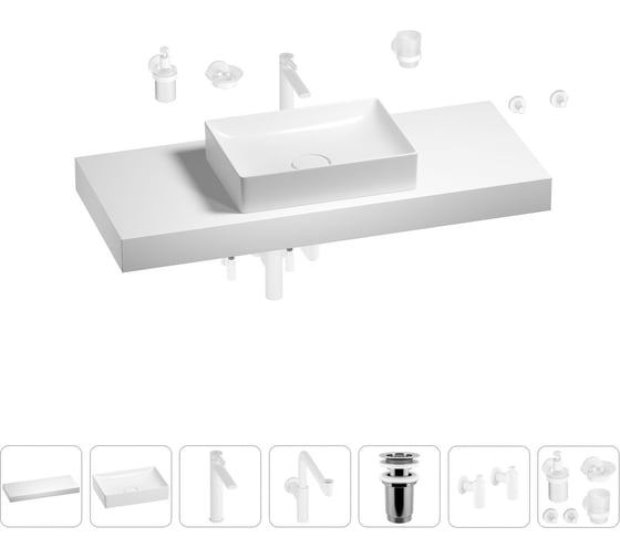 Комплект мебели для ванной комнаты с раковиной Wellsee Genuine Tree 201017520 1