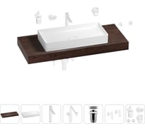 Комплект мебели для ванной комнаты с раковиной Wellsee Genuine Tree 201017860