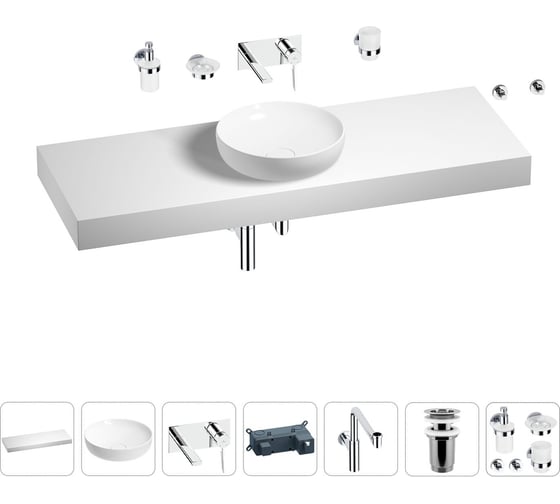 Комплект мебели для ванной комнаты Wellsee Genuine Tree с раковиной 201016566 1