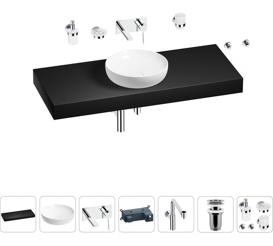 Комплект мебели для ванной комнаты Wellsee Genuine Tree с раковиной 201016466 1