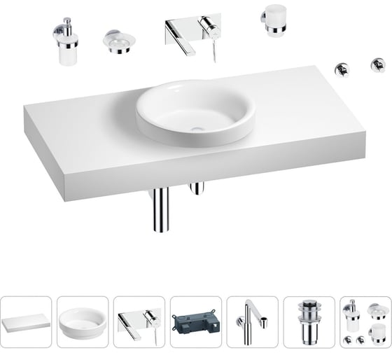 Комплект мебели для ванной комнаты с раковиной Wellsee Genuine Tree 201015846 1