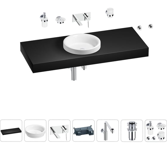 Комплект мебели для ванной комнаты Wellsee Genuine Tree с раковиной 201015986 1