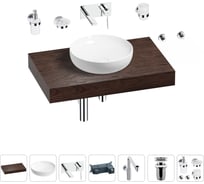 Комплект мебели для ванной комнаты с раковиной Wellsee Genuine Tree 201016186